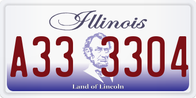 IL license plate A333304