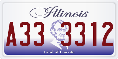 IL license plate A333312