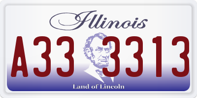 IL license plate A333313