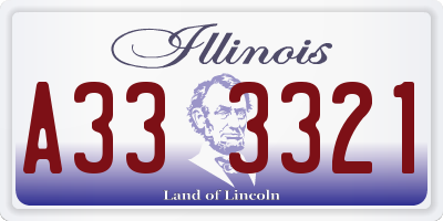 IL license plate A333321