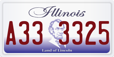 IL license plate A333325