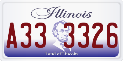 IL license plate A333326