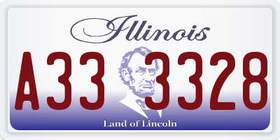 IL license plate A333328