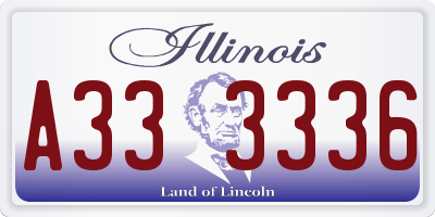 IL license plate A333336
