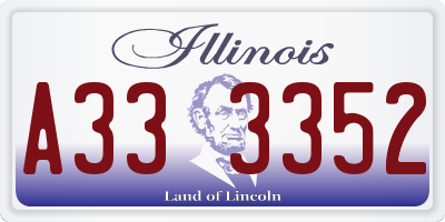 IL license plate A333352