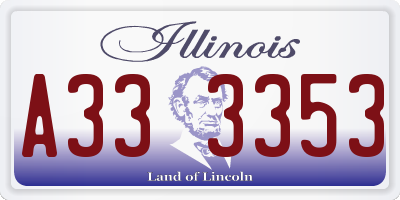 IL license plate A333353