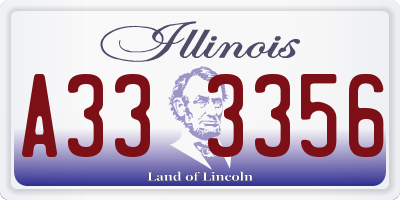 IL license plate A333356