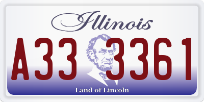 IL license plate A333361