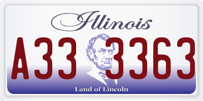 IL license plate A333363