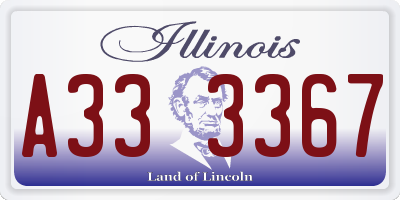 IL license plate A333367
