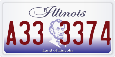 IL license plate A333374