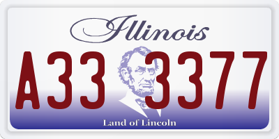 IL license plate A333377
