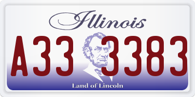 IL license plate A333383