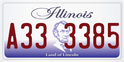 IL license plate A333385