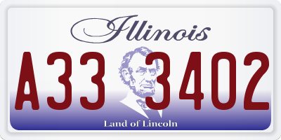 IL license plate A333402