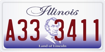 IL license plate A333411