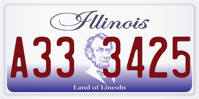 IL license plate A333425