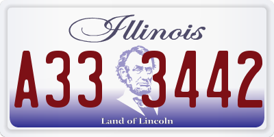 IL license plate A333442