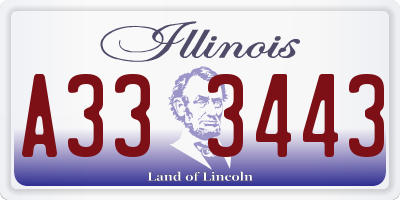IL license plate A333443