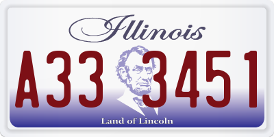 IL license plate A333451
