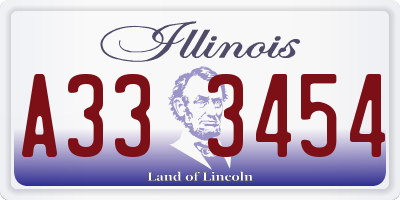 IL license plate A333454