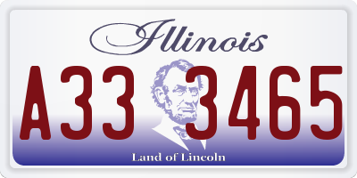 IL license plate A333465