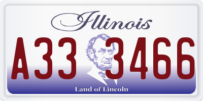 IL license plate A333466