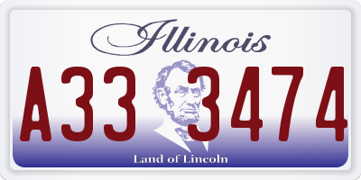 IL license plate A333474