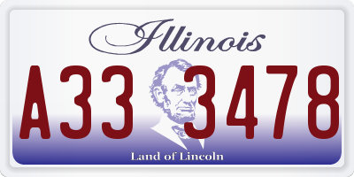 IL license plate A333478