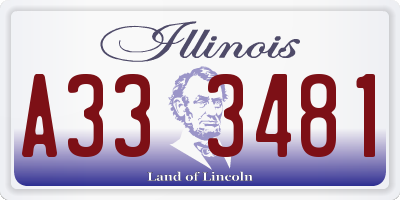 IL license plate A333481