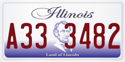IL license plate A333482