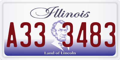 IL license plate A333483