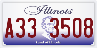 IL license plate A333508