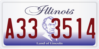 IL license plate A333514