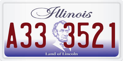 IL license plate A333521