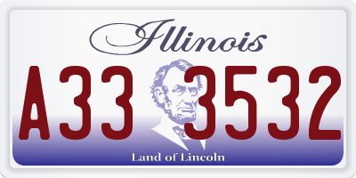 IL license plate A333532