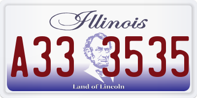 IL license plate A333535