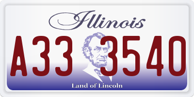 IL license plate A333540