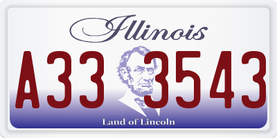 IL license plate A333543