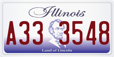IL license plate A333548
