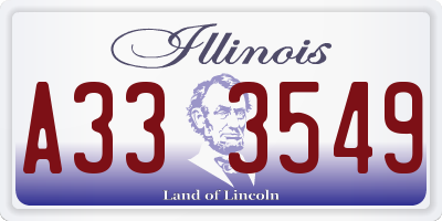 IL license plate A333549