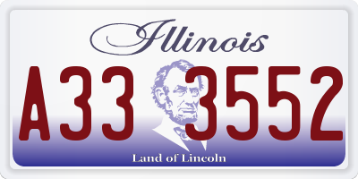 IL license plate A333552