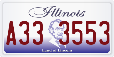 IL license plate A333553