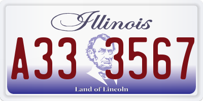 IL license plate A333567