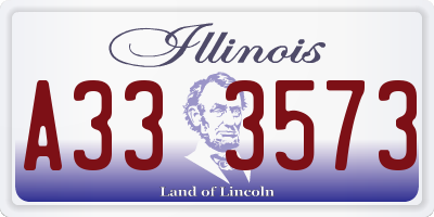 IL license plate A333573