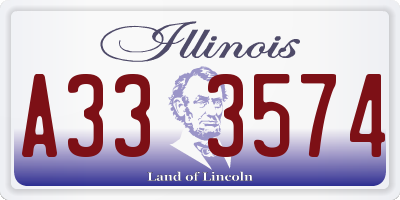 IL license plate A333574