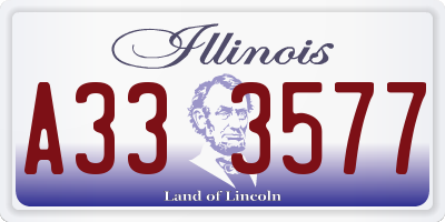 IL license plate A333577