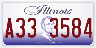 IL license plate A333584