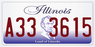 IL license plate A333615