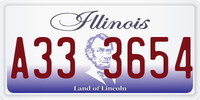 IL license plate A333654